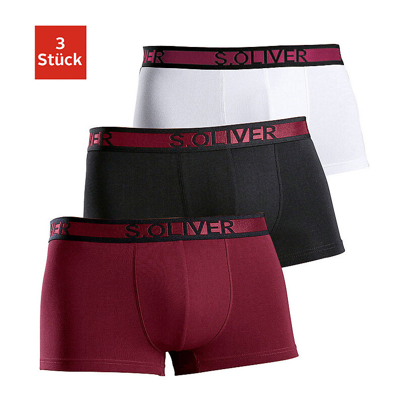 RED LABEL Bodywear schlichter Boxer (3 Stück) mit Glanzstreifen im Webbund S.OLIVER RED LABEL Farb-Set L(6),M(5),S(4),XL(7),XXL(8)