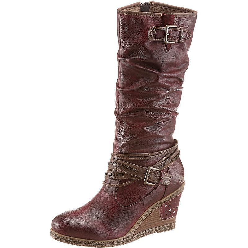 Shoes Keilstiefel Mustang Shoes rot 37 (4,5),38 (5),39 (5,5/6),40 (6,5),41 (7/7,5),42 (8),43 (8,5/9)