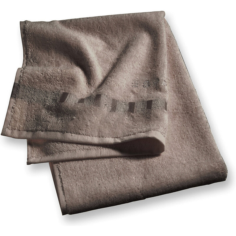 Handtücher Solid mit Bordüre aus Rechtecken Esprit Home braun 2x 50x100 cm