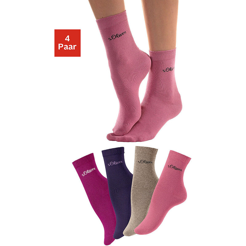 RED LABEL Bodywear Basic-Socken (4 Paar) Made in Germany S.OLIVER RED LABEL Farb-Set 27-30,31-34,35-38,39-42