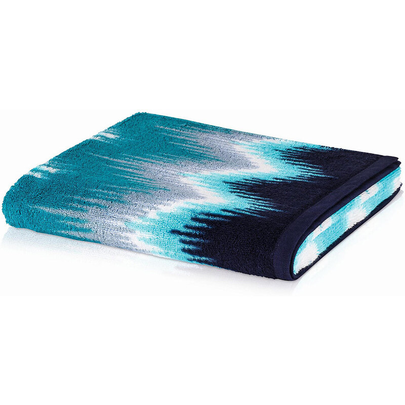 Handtuch Ikat mit Zick-Zack-Muster MÖVE blau 1x 50x100 cm