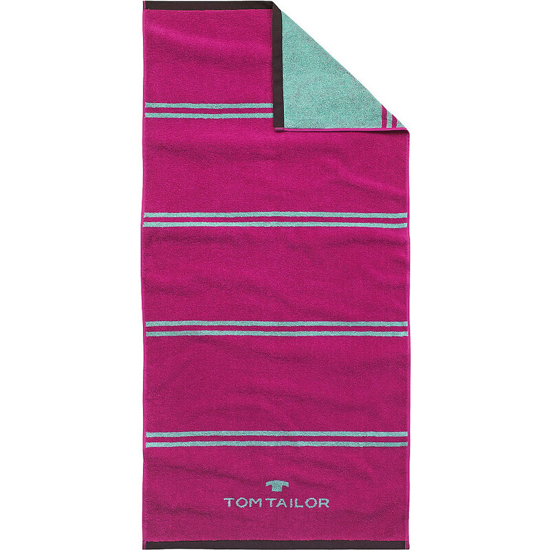 Tom Tailor Badetuch Sport-Tuch mit Jaquard-Logo rosa 1x 70x150 cm