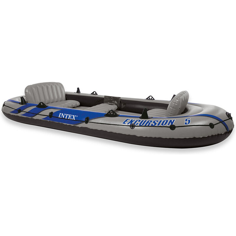 Sportboot-Set mit 2 Paddeln und Luftpumpe Boot-Set Excursion 5 INTEX grau