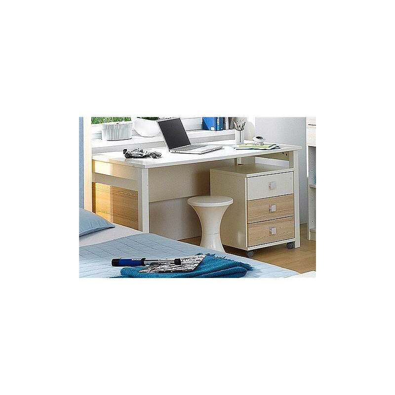 wimex Schreibtisch weiß/struktureichefarben hell