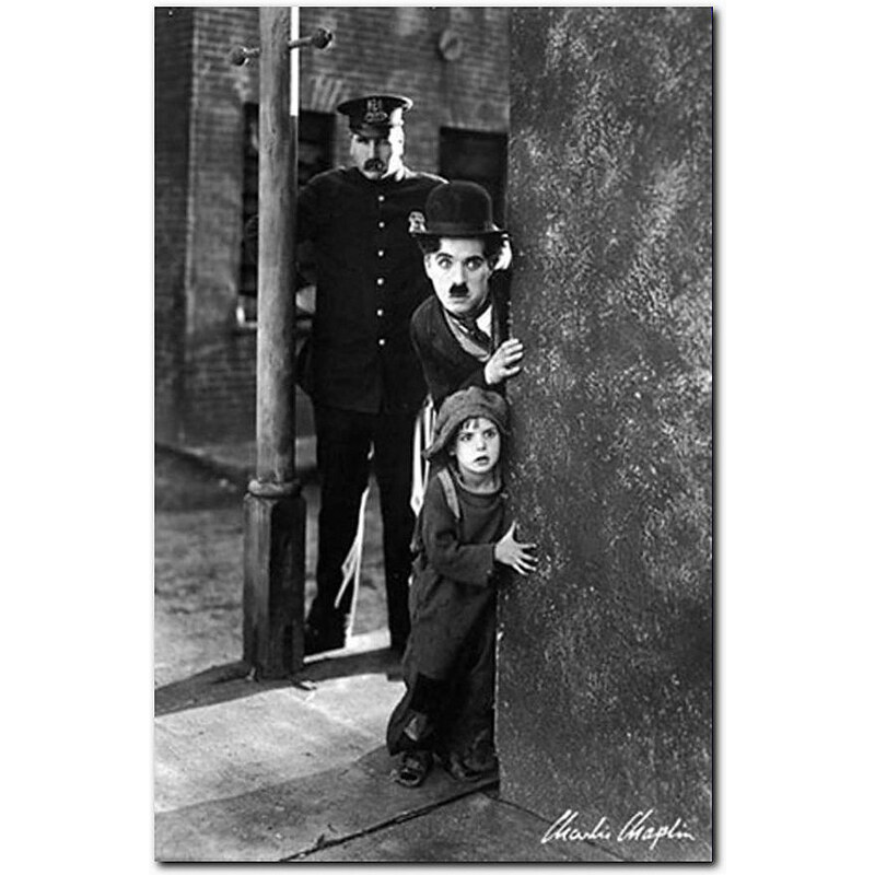 PREMIUM PICTURE Wandbild Charlie Chaplin The Kid schwarz 60 x 90 cm