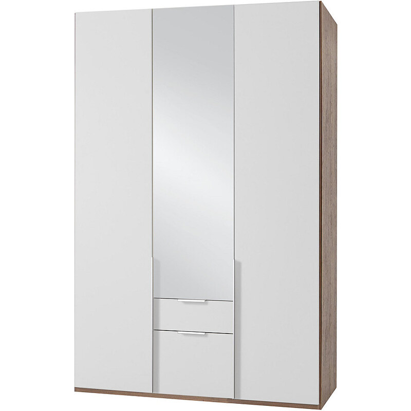 wimex Kleiderschrank mit Spiegeltüren und Schubkästen New York Columbia nussbaumfarben/weiß