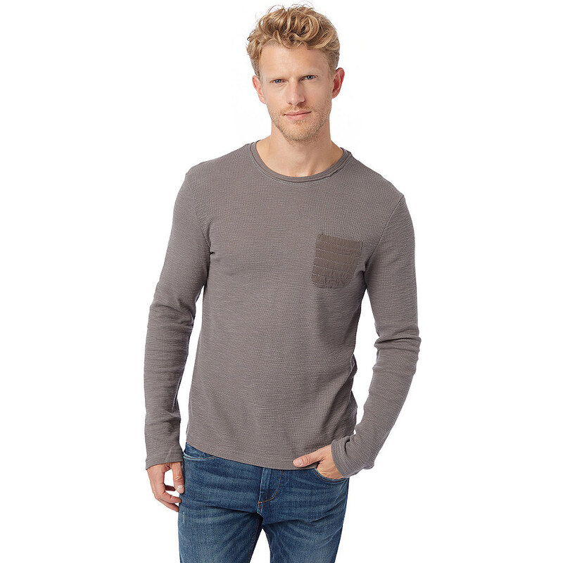 Tom Tailor T-Shirt Langarm-Shirt mit Struktur grau XL,XXL,XXXL