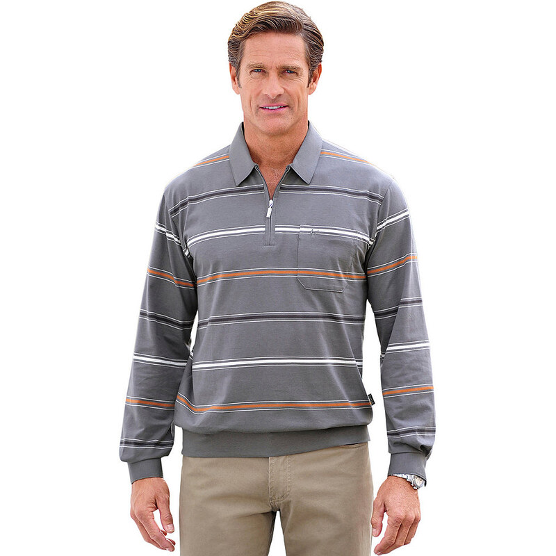 Poloshirt mit elastischem Bund HAJO grau 44/46,48/50,52/54,56/58,60/62,64/66