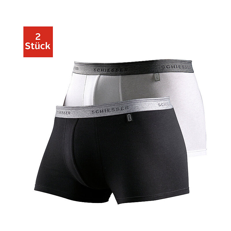 Schiesser Boxer (2 Stück) sportliche Retro Pants in schönen Farben Top-Markenqualität schwarz 4,5,6,7,8
