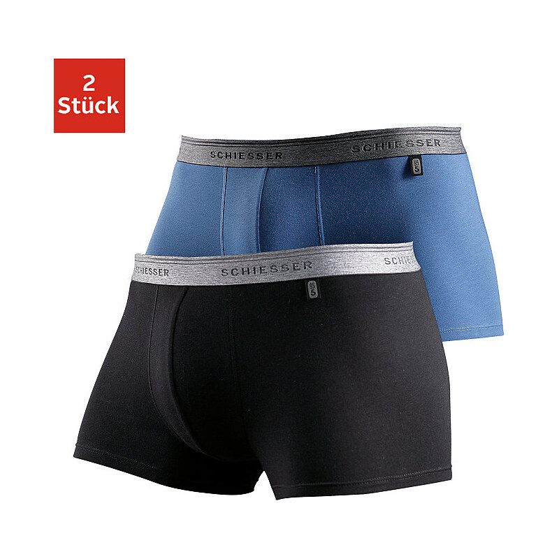 Boxer (2 Stück) sportliche Retro Pants in schönen Farben Top-Markenqualität Schiesser blau 4,5,6,7,8