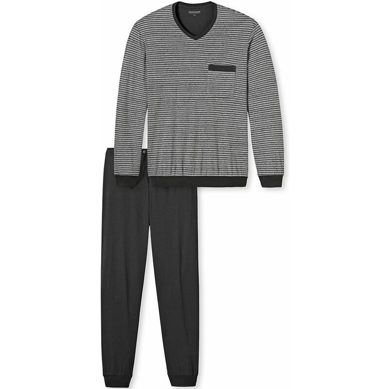 Schiesser Pyjama. Aus 100% Baumwolle. grau 48,50,52,54