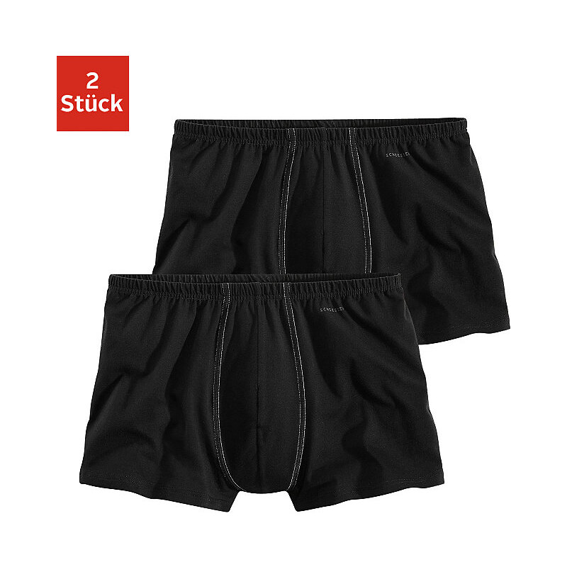 Boxer (2 Stück) schlichte Retro Pants in Top Markenqualität Schiesser schwarz 4,5,6,7,8