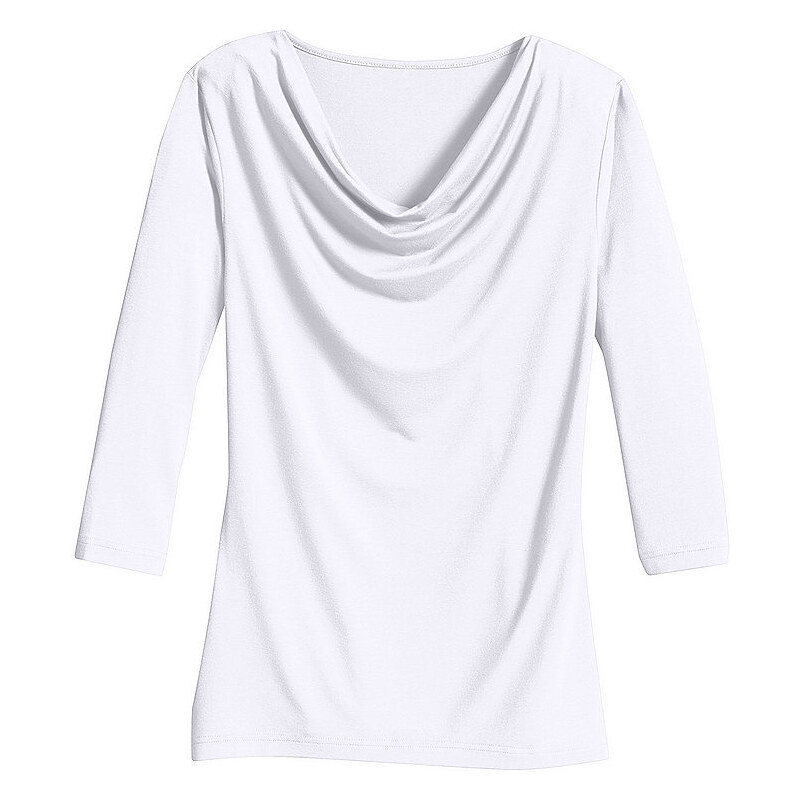 Damen Classic Inspirationen Shirt mit kleinem Wasserfallkragen CLASSIC INSPIRATIONEN weiß 36,38,40,42,44,46,48,50,52,54