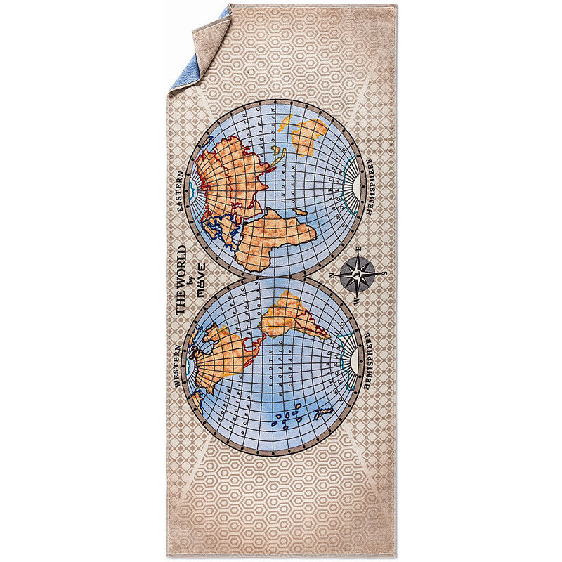 Strandtuch The World mit Globus-Motiv MÖVE bunt 1x 80x180 cm
