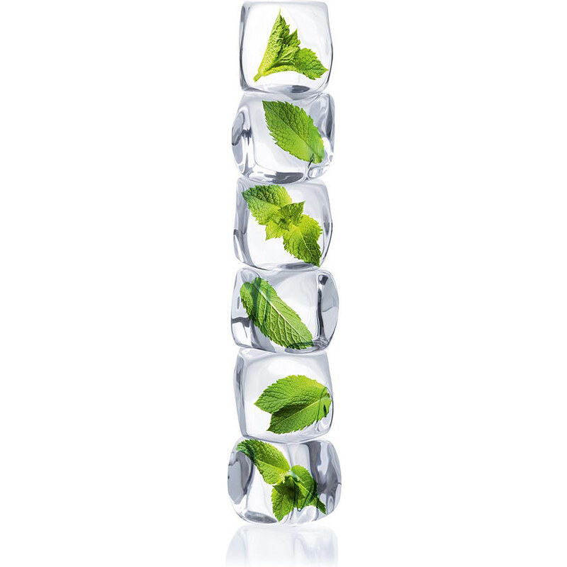 EUROGRAPHICS Glasbild Stack Of Mint Ice Cubes 30/80cm EUROGRAPHICS grün