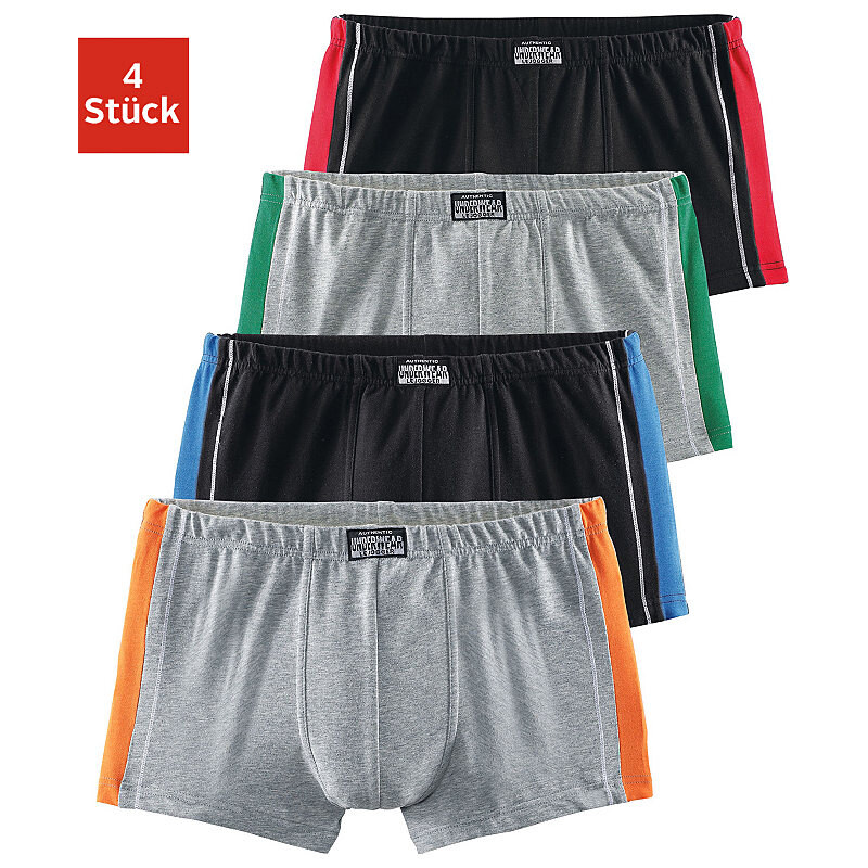 Authentic Underwear Le Jogger Authentic Underwear Boxer (4 Stück) mit kontrastfarbenen Streifen Farb-Set 3,4,5,6,7,8,9