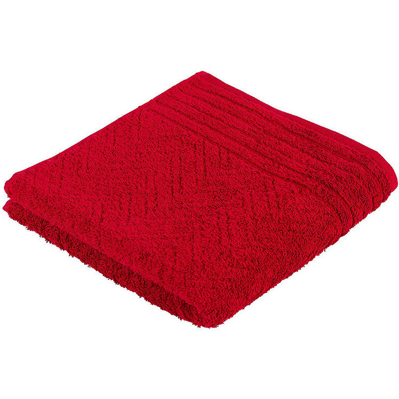 Badetuch Elegance mit Musterprägung Frottana rot 1x 67x140 cm