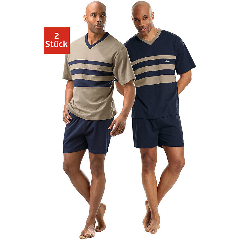 Shorty (2 Stück) Pyjamas kurz Le Jogger Farb-Set 44/46,48/50,52/54,56/58,60/62