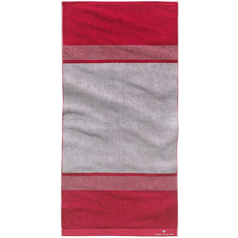 Handtücher Hugo mit breiten Streifen Tom Tailor rot 2x 50x100 cm