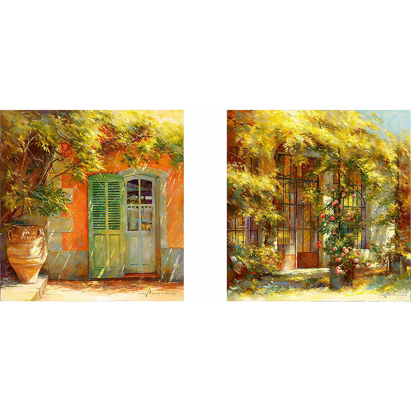 HOME AFFAIRE Deco-Panel Die Orangerie 2x 30/30 cm orange
