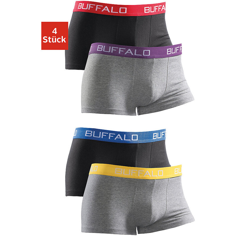 Boxer (4 Stück) unifarbene Retro Pants Buffalo bunt L(6),M(5),S(4),XL(7),XXL(8)