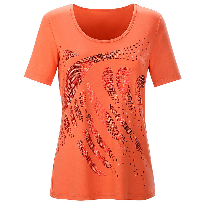Damen Shirt mit kurzen Ärmeln Ambria orange 36,38,40,42,44,46,48,50,52