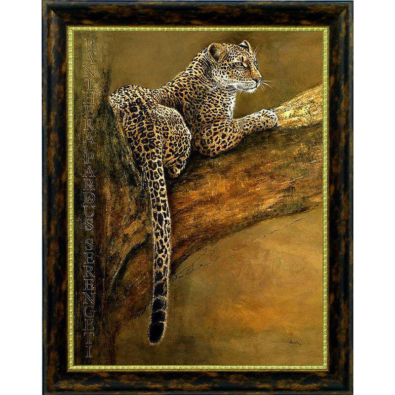 Wandbild Leopard auf Baumast 60/80 cm PREMIUM PICTURE braun