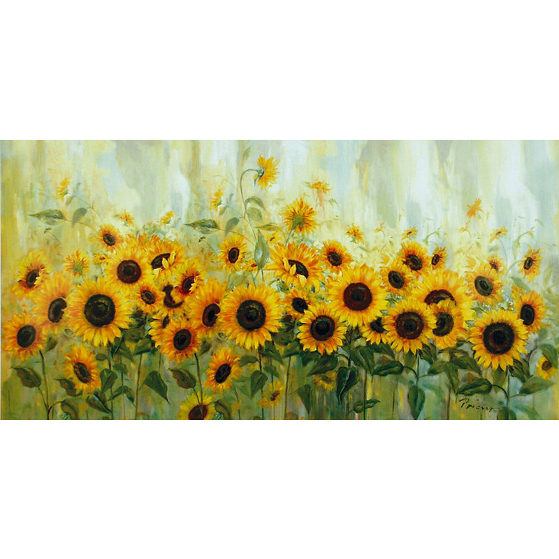HOME AFFAIRE Leinwandbild Prieur: Sonnenblumenwiese 99/49 cm gelb