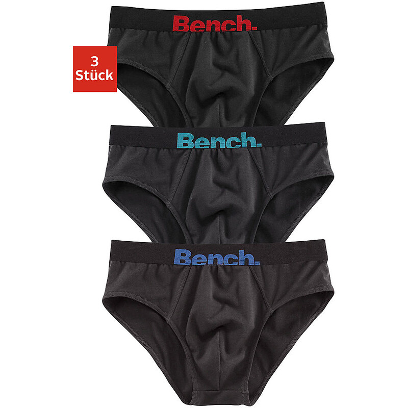 Bench Slips (3 Stück) mit kontrastfarbenem Webbund Cotton made in Africa schwarz L,M,S,XL,XXL