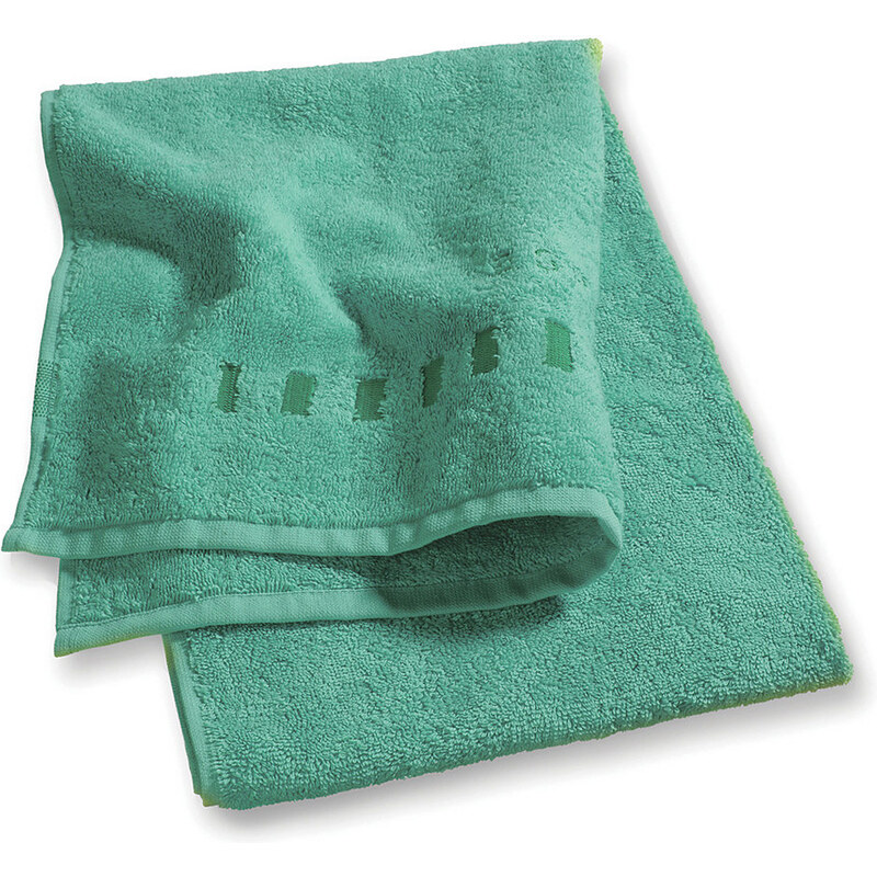 Badetuch Solid mit Bordüre aus Rechtecken Esprit Home grün 1x 70x140 cm