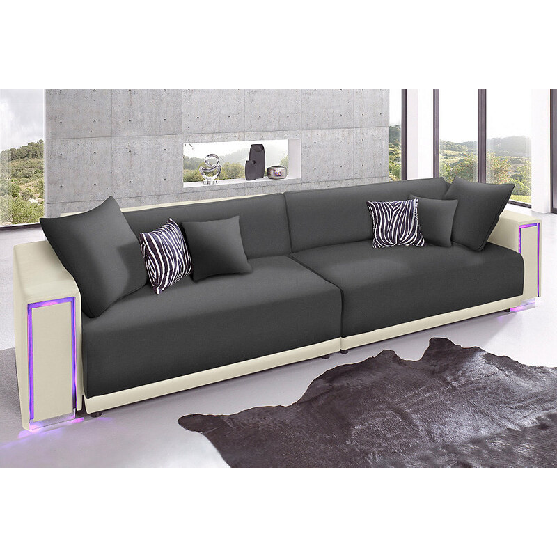 Baur Big-Sofa inklusive RGB-LED-Beleuchtung 48 (=schwarz/violett),49 (=beige/anthrazit)