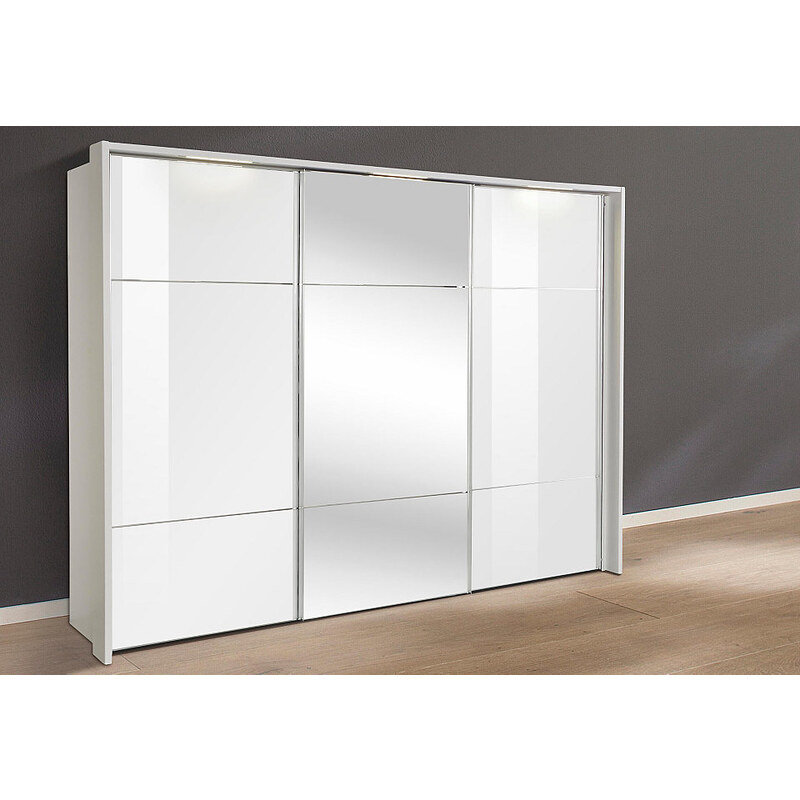 nolte Möbel Schwebetürenschrank Marcato Typ 2, mit Fronten aus Weißglas und Spiegel NOLTE® MÖBEL Front Weißglas/Spiegel
