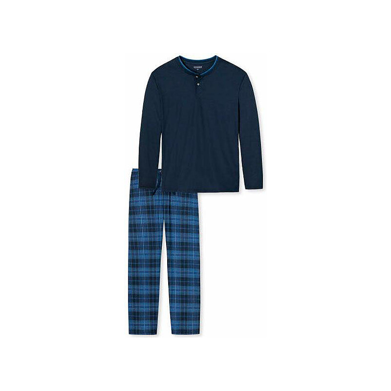 Schiesser langer Pyjama blau 48,50,52,54,56,58