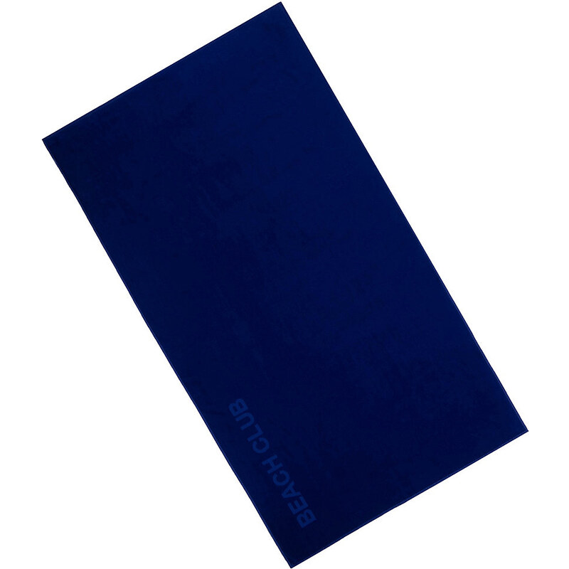 Strandtuch Beach Club mit Schriftzug Vossen blau 1x 100x180 cm