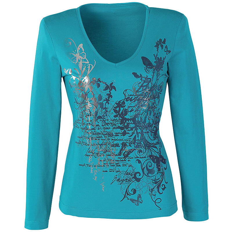 Ambria Damen Shirt mit Druckmotiv blau 36,38,40,42,44,46,48,50