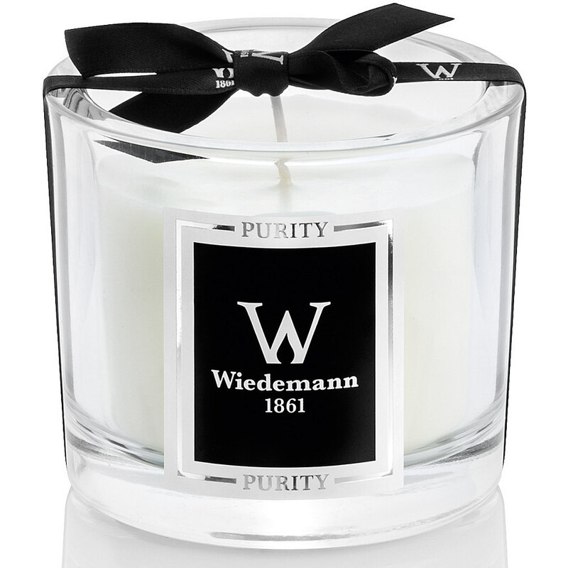 Wiedemann Black Edition Duftkerze im hochwertigen Glas Purity in edler Geschenkbox WIEDEMANN weiß Höhe 12 cm, Ø 11 cm,Höhe 8 cm, Ø 8,5 cm