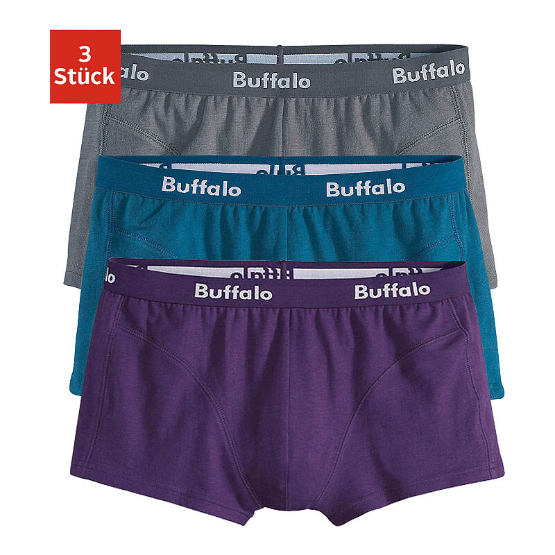 Buffalo Boxer (3 Stück) in Baumwoll- Stretch- Qualität Farb-Set 3,4,5,6,7,8