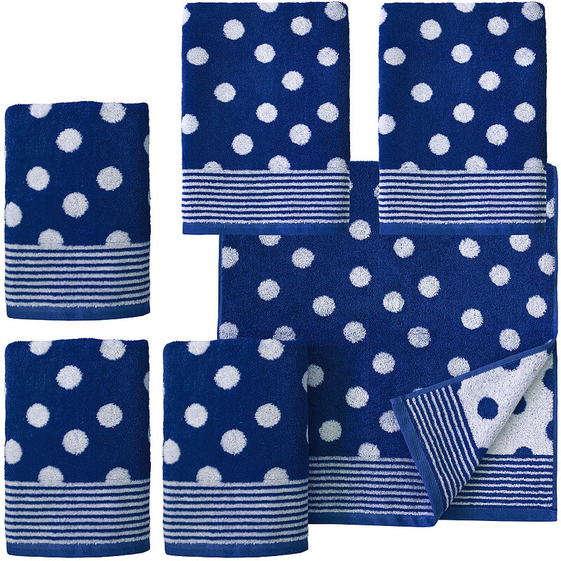 Dyckhoff Handtuch Set Dots mit Punkten blau