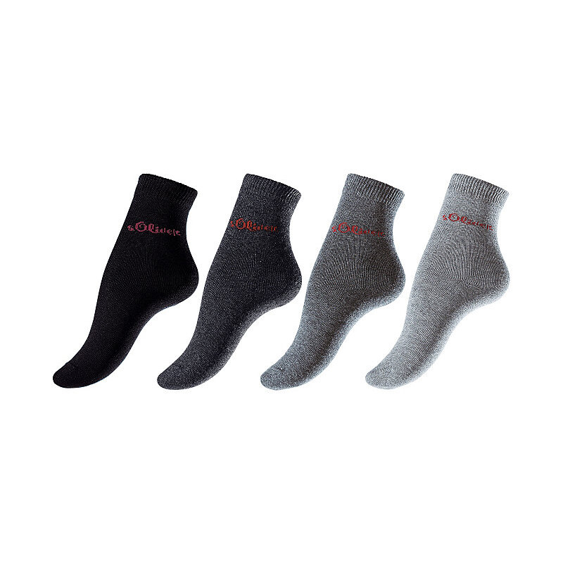 RED LABEL Bodywear Basic-Socken (4 Paar) Made in Germany S.OLIVER RED LABEL grau 27-30,31-34,35-38,39-42