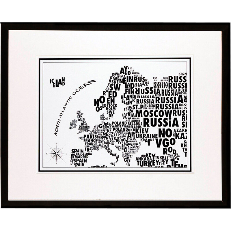 HOME AFFAIRE gerahmter Kunstdruck Europa-Schrift 53/43 cm schwarz