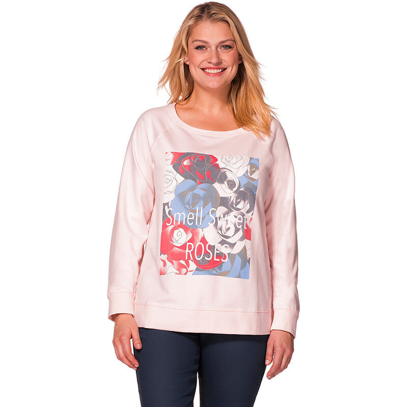 SHEEGO CASUAL Damen Casual Sweatshirt mit Frontdruck rosa 40/42,48/50,52/54