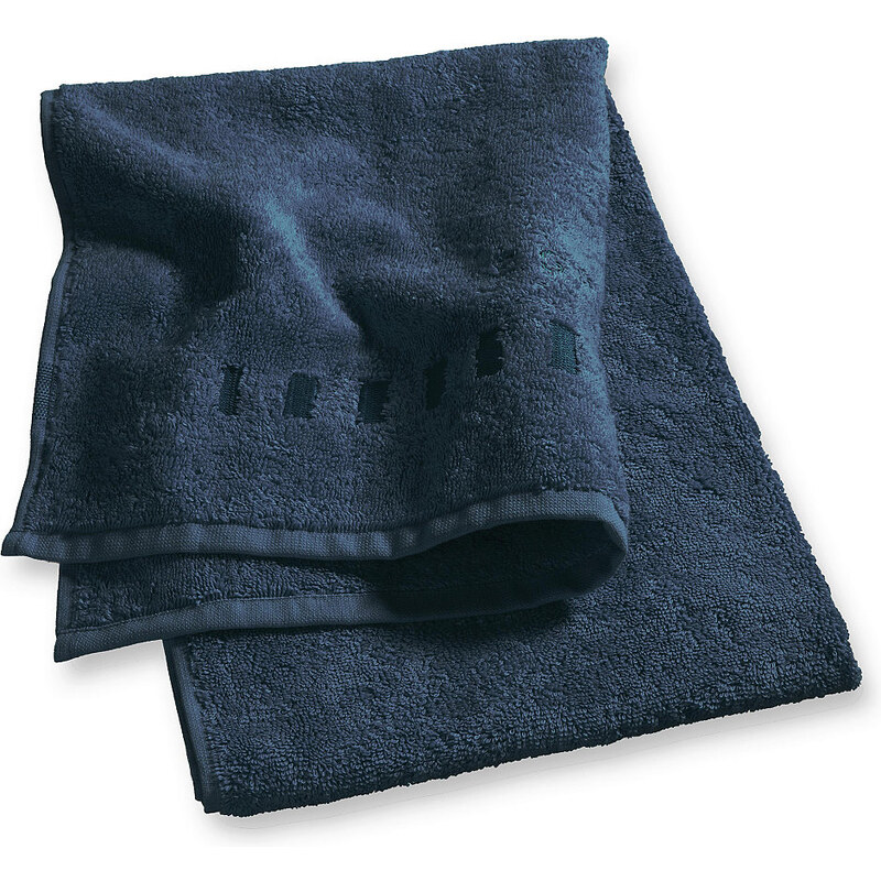 Handtücher Solid mit Bordüre aus Rechtecken Esprit Home blau 2x 50x100 cm