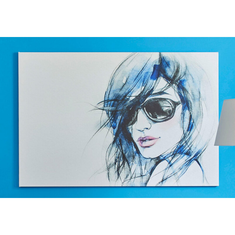 PREMIUM COLLECTION BY HOME AFFAIRE Premium collection by Leinwandbild I wear my sunglasses in 2 Größen blau 1 (90x60 cm),2 (120x80 cm)
