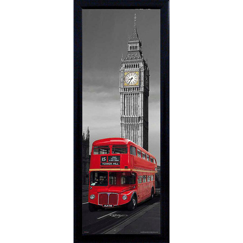 PREMIUM PICTURE Schattenfugenbild Big Ben/London Bus 30/90 cm schwarz