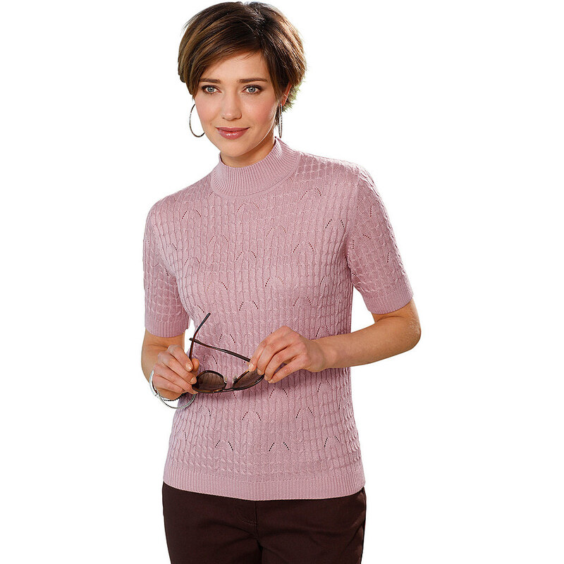 COLLECTION L. Damen Collection L. Pullover mit Strickmuster rosa 38,40,42,44,46,48,50,52,54