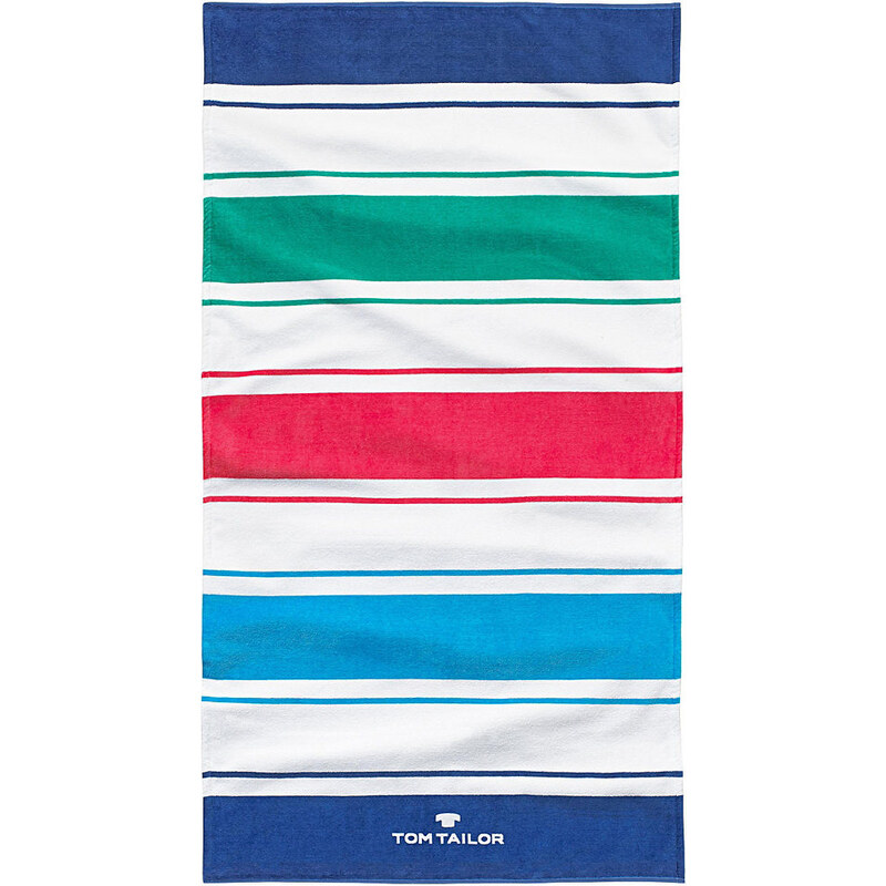 Strandtuch Stripes mit Farbstreifen Tom Tailor blau 1x 85x160 cm