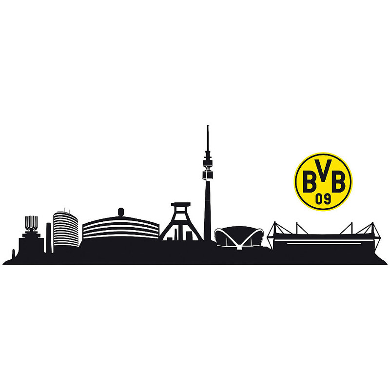 HOME AFFAIRE Wandtattoo BVB Skyline mit Logo 120/20 cm schwarz