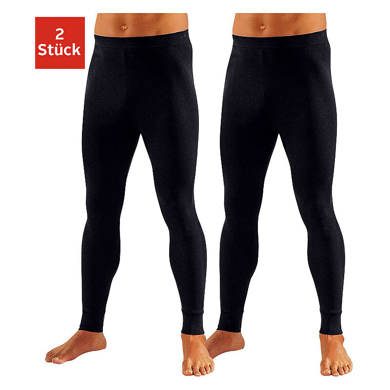 Lange Unterhose (2 Stück) Leggings aus weichem Single Jersey Clipper schwarz 4,5,6,7,8,9