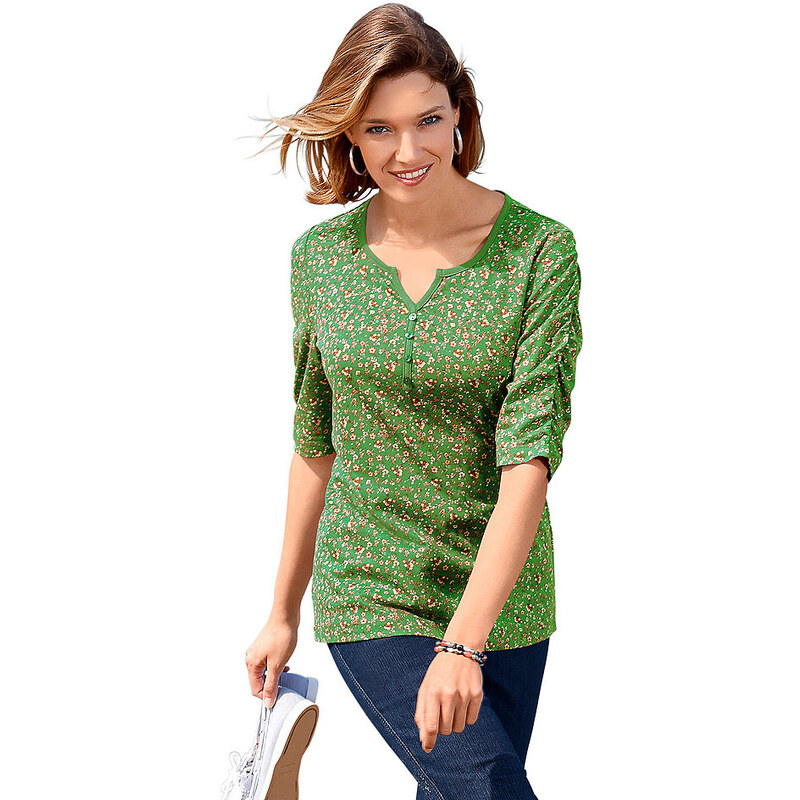 Damen Classic Basics Shirt mit paspeliertem Ausschnitt CLASSIC BASICS grün 38,40,42,44,46,48,50,52
