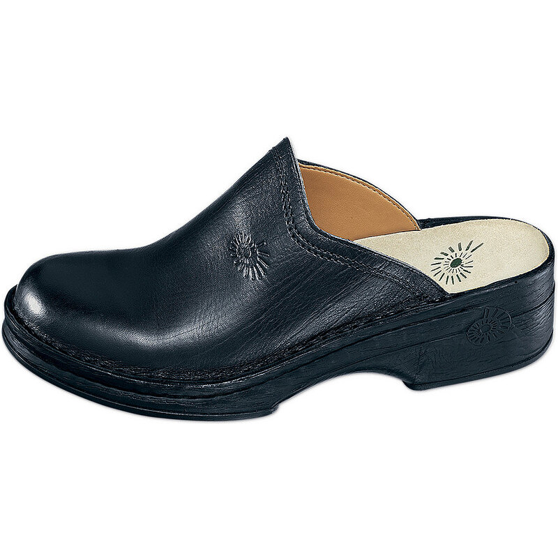 HELIX Leder-Clog mit komfortablem Fußbett mit Kugelferse schwarz 40,41,42,43,44,45,46
